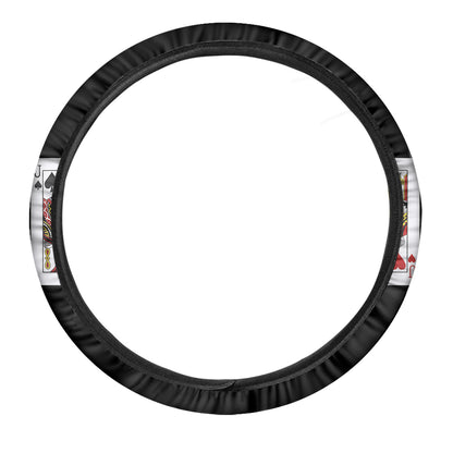 Four Jacks Playing Cards Print Car Steering Wheel Cover