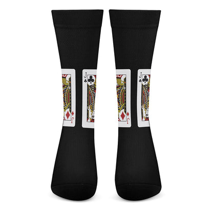 Four Jacks Playing Cards Print Crew Socks
