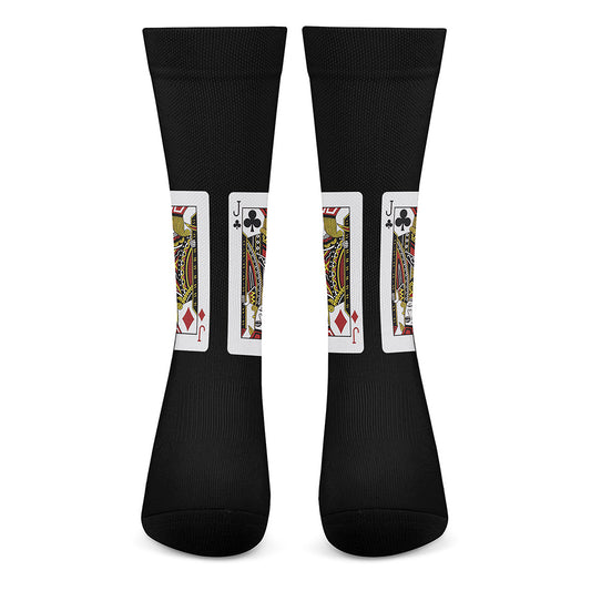 Four Jacks Playing Cards Print Crew Socks