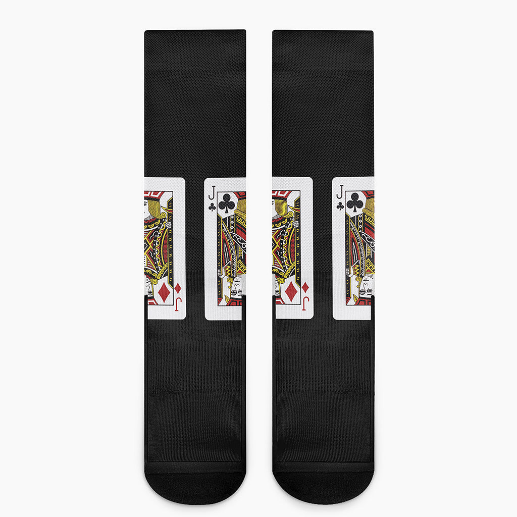 Four Jacks Playing Cards Print Crew Socks