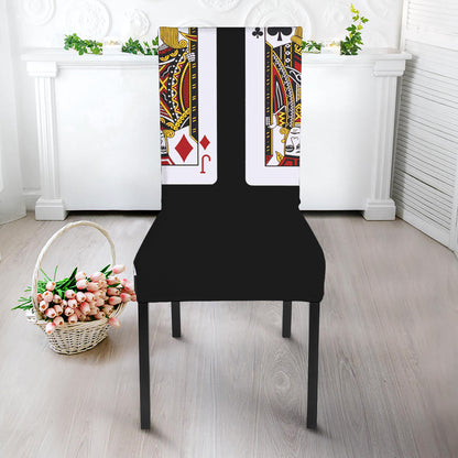 Four Jacks Playing Cards Print Dining Chair Slipcover