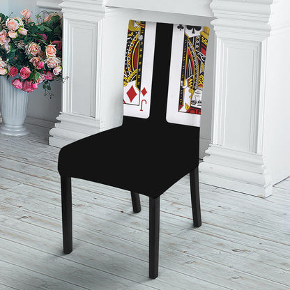 Four Jacks Playing Cards Print Dining Chair Slipcover