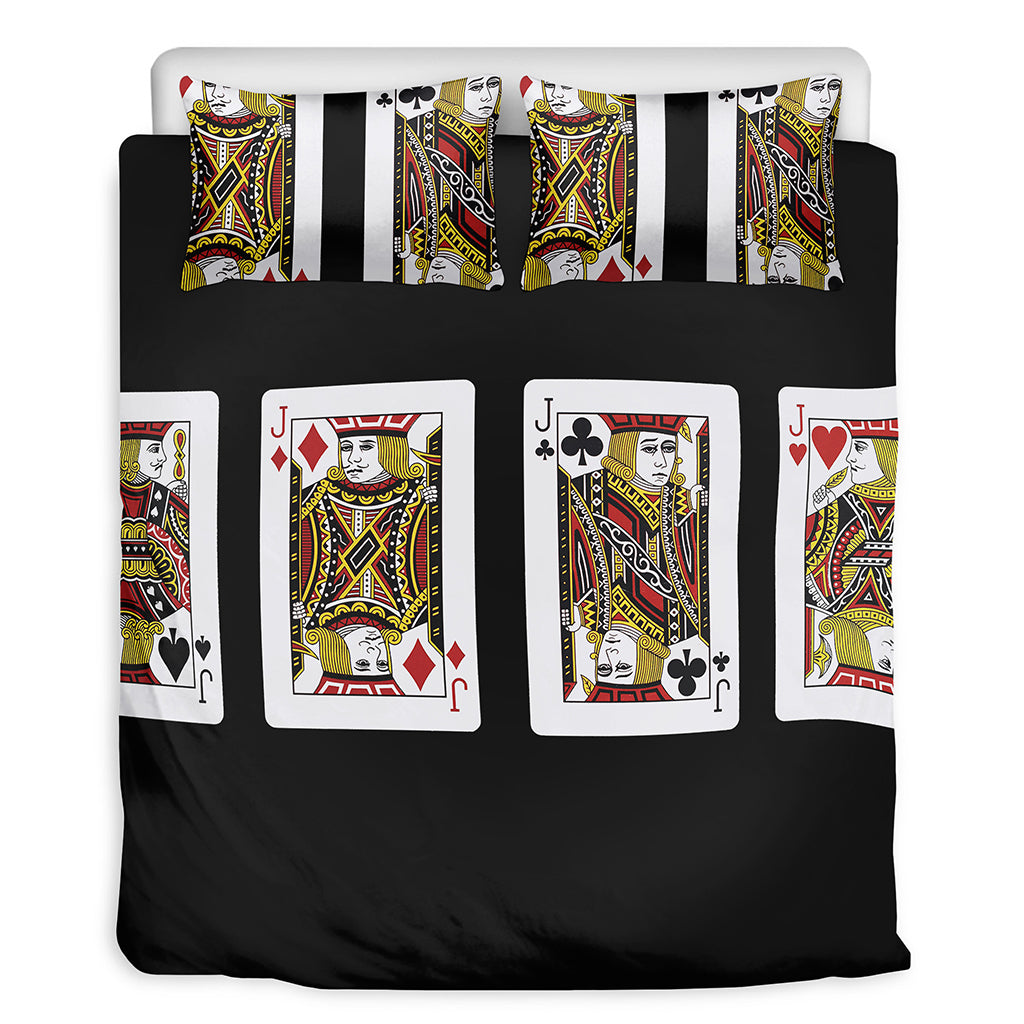 Four Jacks Playing Cards Print Duvet Cover Bedding Set