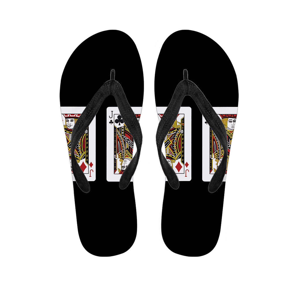 Four Jacks Playing Cards Print Flip Flops