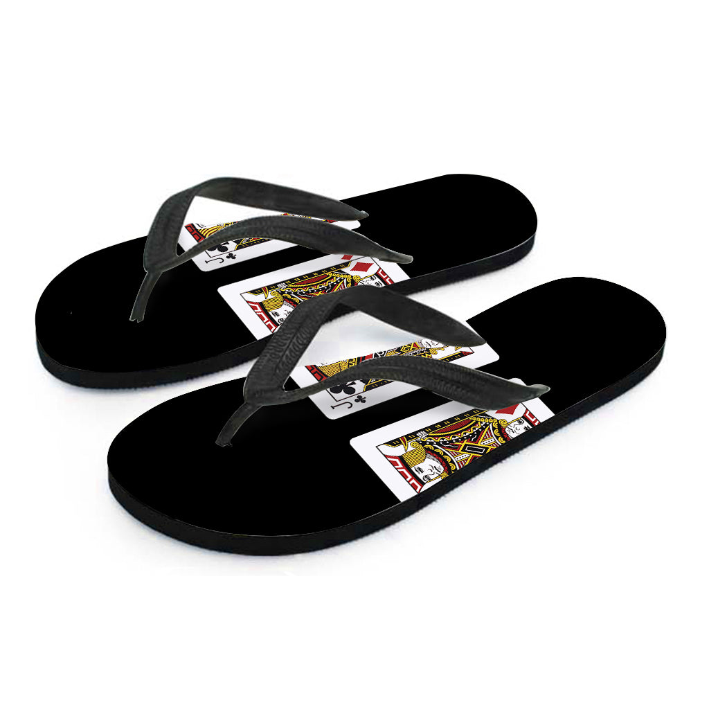 Four Jacks Playing Cards Print Flip Flops