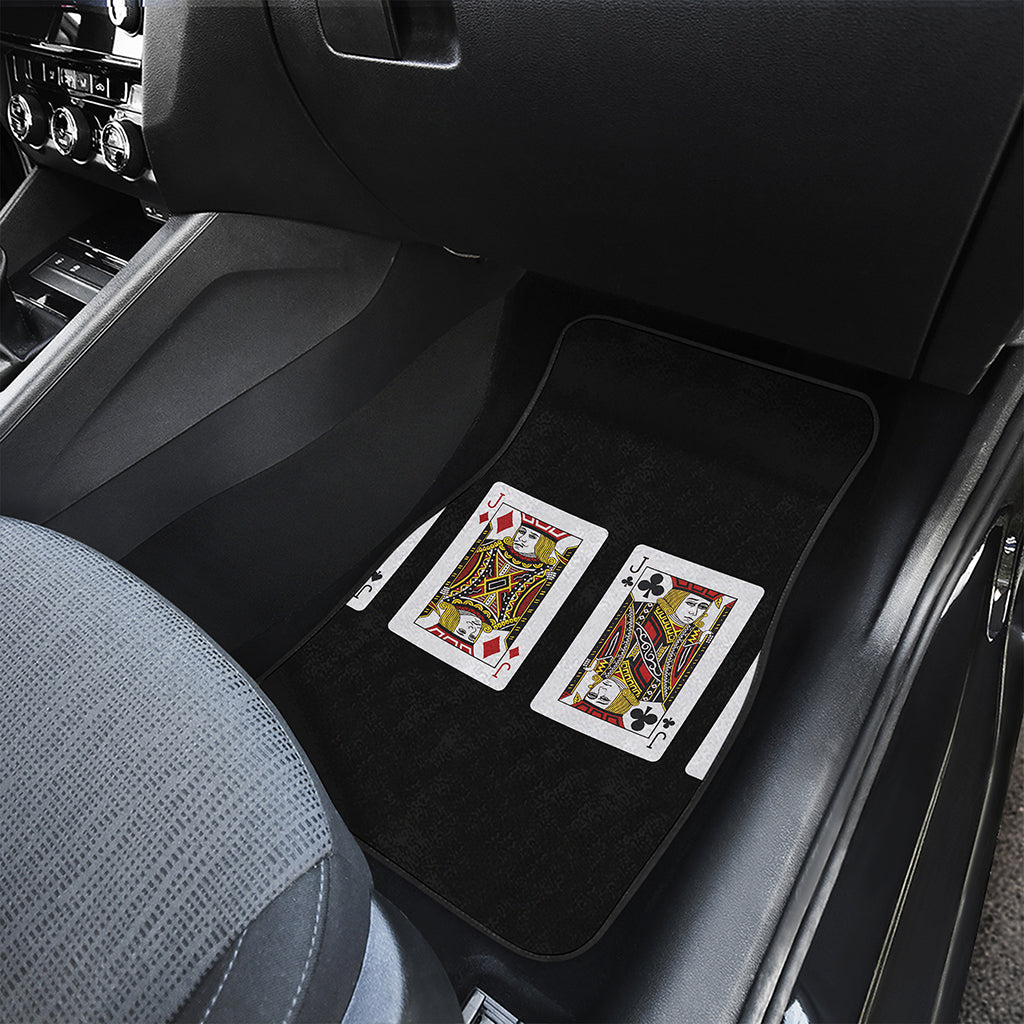 Four Jacks Playing Cards Print Front and Back Car Floor Mats