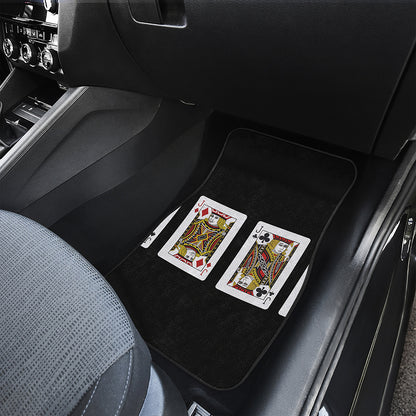 Four Jacks Playing Cards Print Front and Back Car Floor Mats