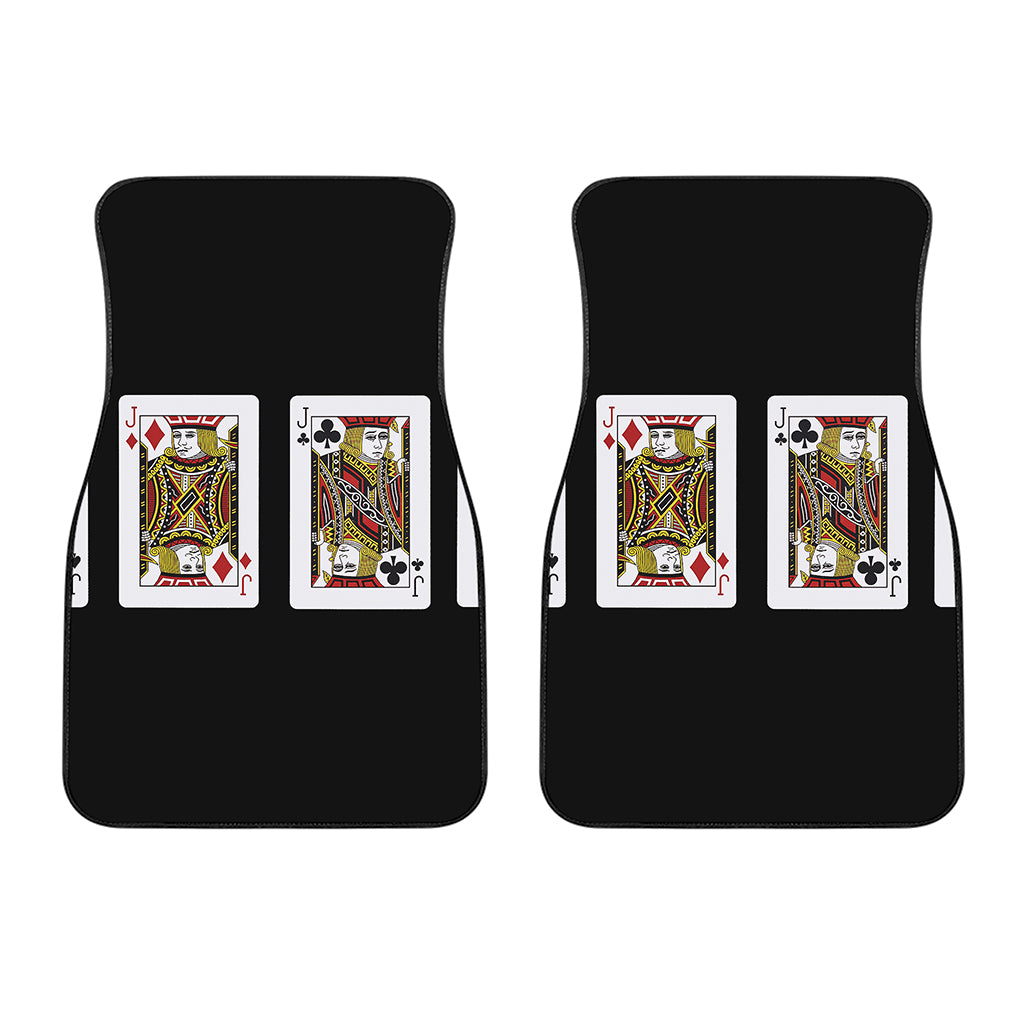 Four Jacks Playing Cards Print Front Car Floor Mats