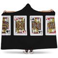 Four Jacks Playing Cards Print Hooded Blanket
