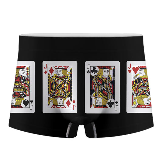 Four Jacks Playing Cards Print Men's Boxer Briefs