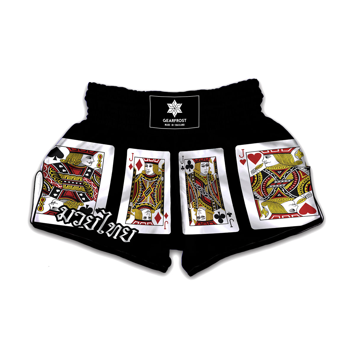 Four Jacks Playing Cards Print Muay Thai Boxing Shorts