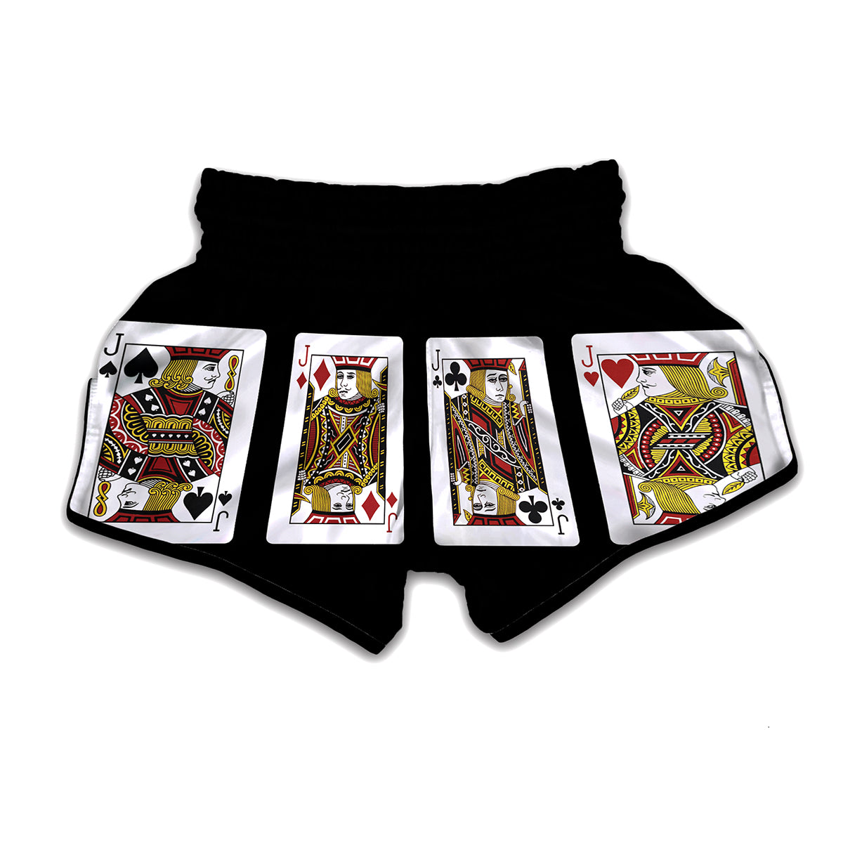 Four Jacks Playing Cards Print Muay Thai Boxing Shorts