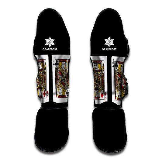 Four Jacks Playing Cards Print Muay Thai Shin Guard
