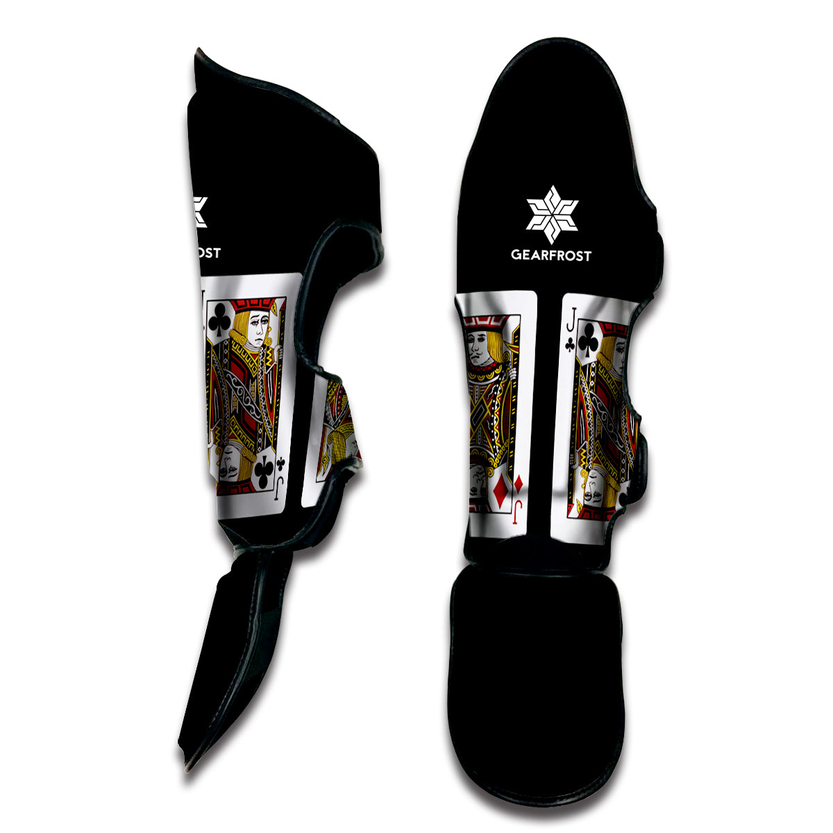 Four Jacks Playing Cards Print Muay Thai Shin Guard
