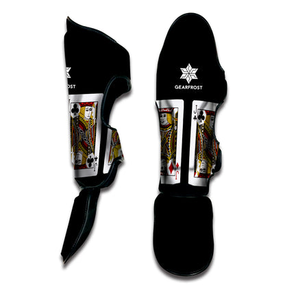 Four Jacks Playing Cards Print Muay Thai Shin Guard