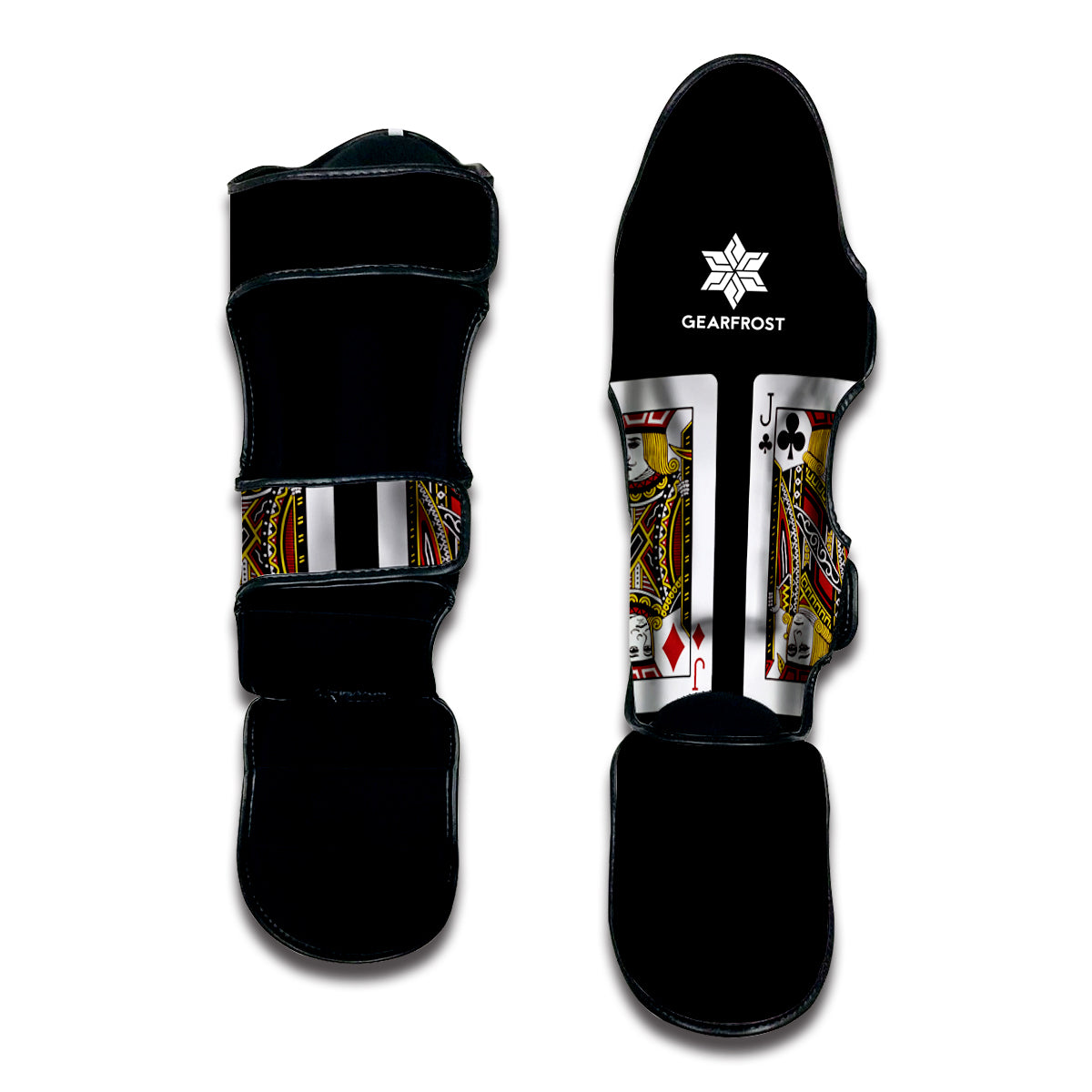 Four Jacks Playing Cards Print Muay Thai Shin Guard