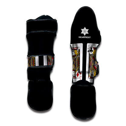 Four Jacks Playing Cards Print Muay Thai Shin Guard