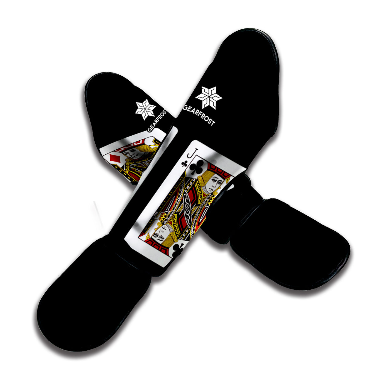 Four Jacks Playing Cards Print Muay Thai Shin Guard