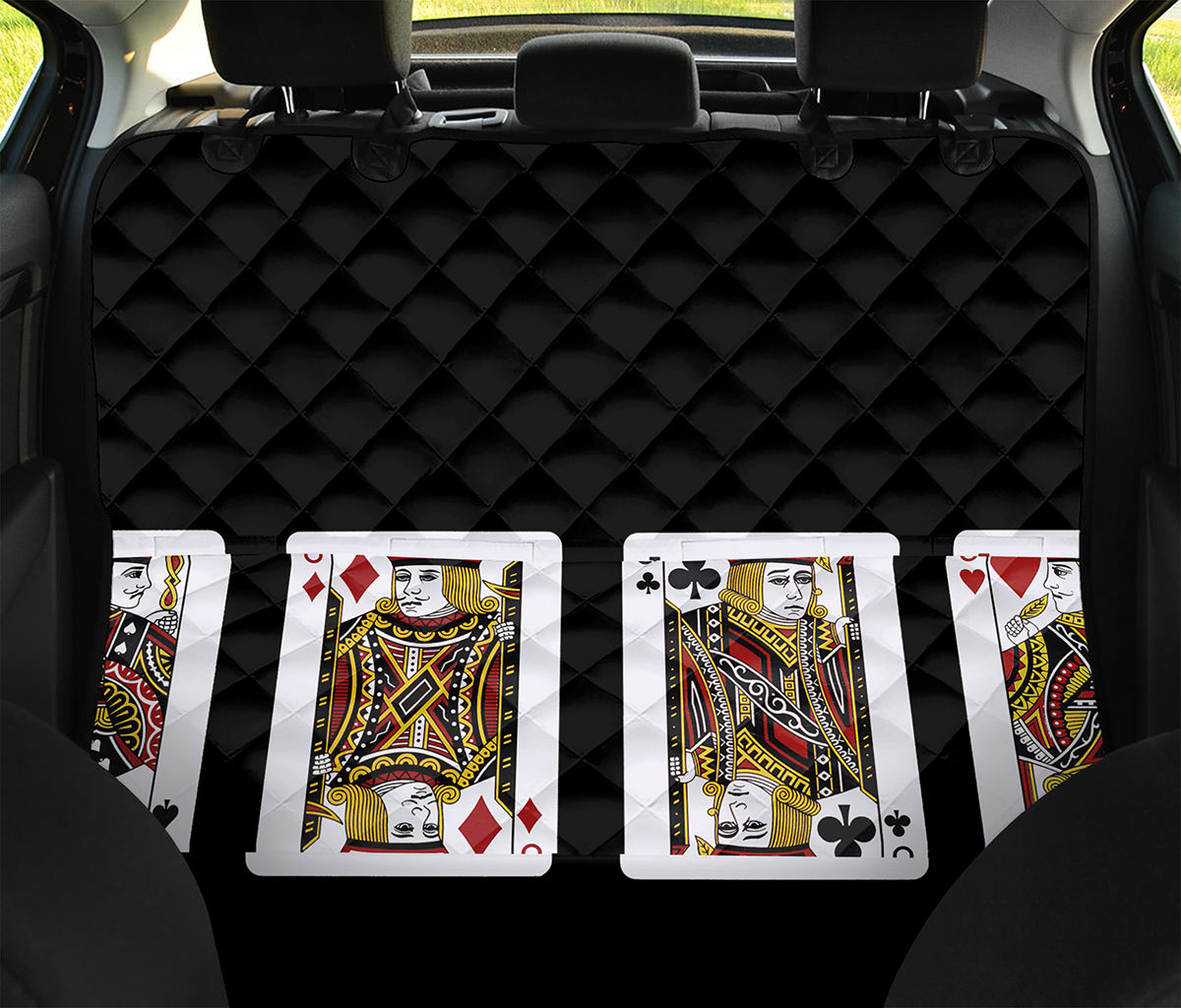 Four Jacks Playing Cards Print Pet Car Back Seat Cover