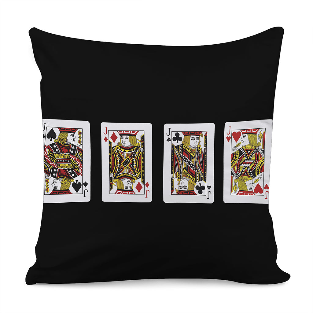 Four Jacks Playing Cards Print Pillow Cover