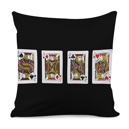 Four Jacks Playing Cards Print Pillow Cover