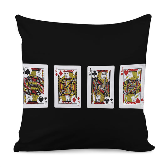 Four Jacks Playing Cards Print Pillow Cover