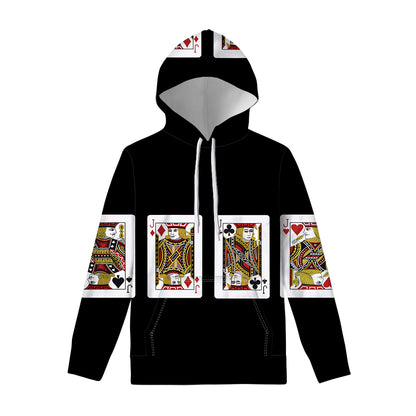 Four Jacks Playing Cards Print Pullover Hoodie