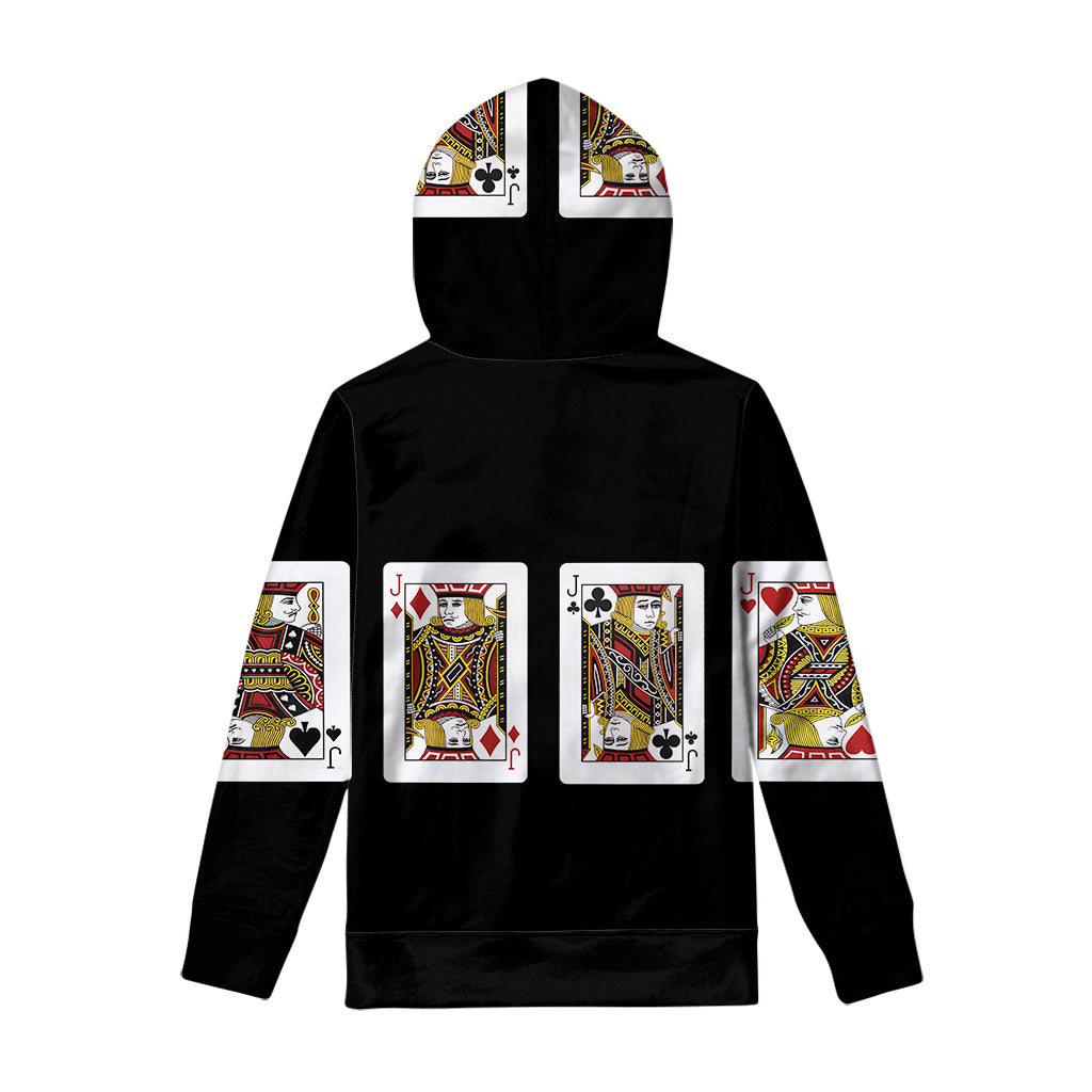 Four Jacks Playing Cards Print Pullover Hoodie