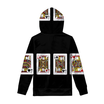 Four Jacks Playing Cards Print Pullover Hoodie