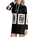 Four Jacks Playing Cards Print Pullover Hoodie Dress