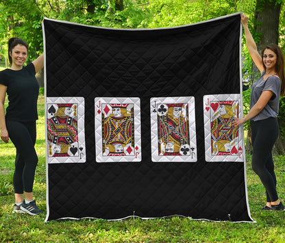 Four Jacks Playing Cards Print Quilt