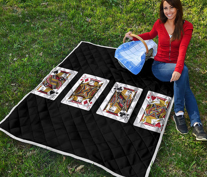 Four Jacks Playing Cards Print Quilt