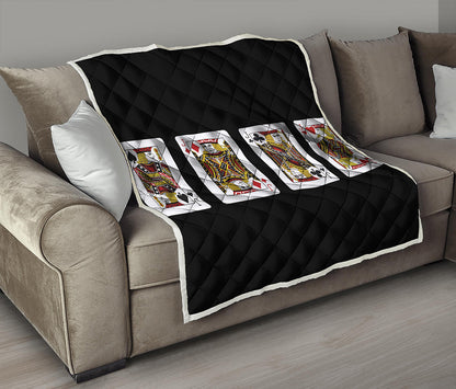 Four Jacks Playing Cards Print Quilt