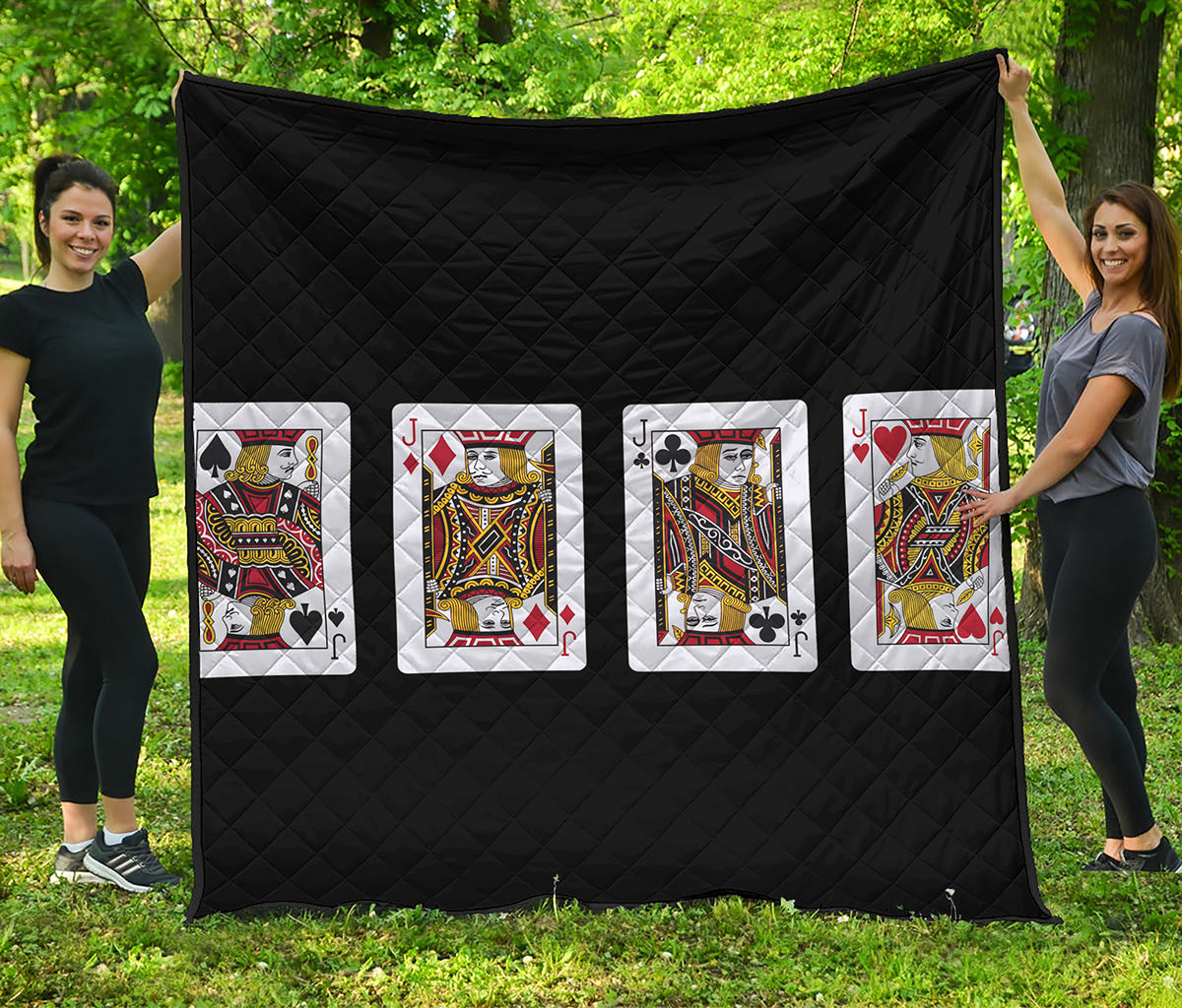 Four Jacks Playing Cards Print Quilt