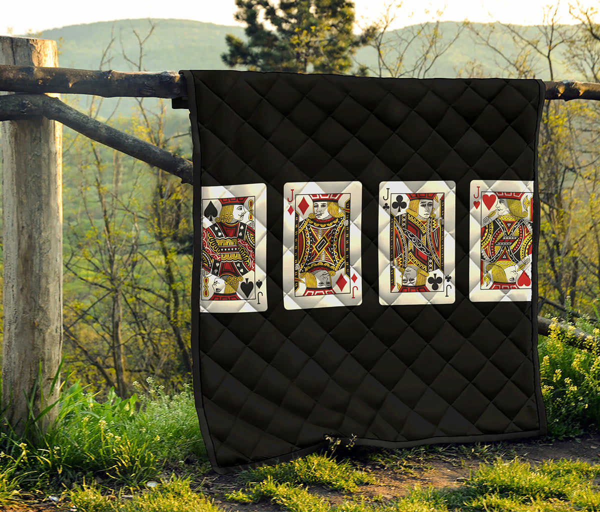 Four Jacks Playing Cards Print Quilt