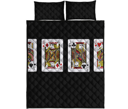Four Jacks Playing Cards Print Quilt Bed Set