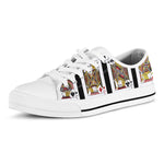 Four Jacks Playing Cards Print White Low Top Shoes