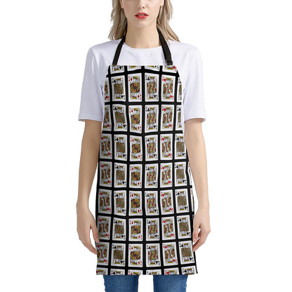 Four Kings Playing Cards Pattern Print Apron