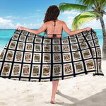 Four Kings Playing Cards Pattern Print Beach Sarong Wrap
