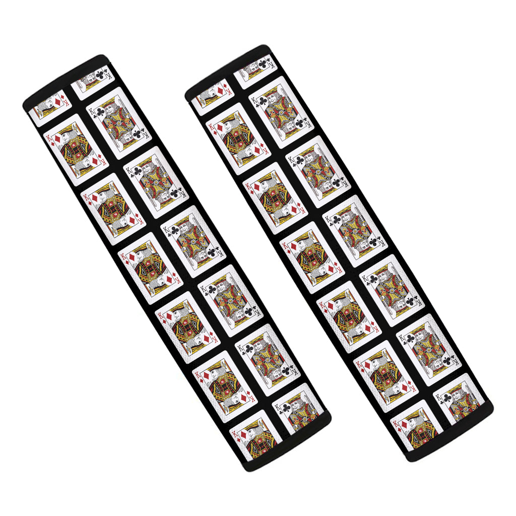 Four Kings Playing Cards Pattern Print Car Seat Belt Covers