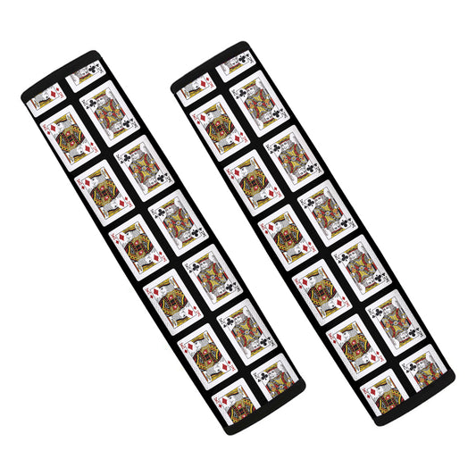 Four Kings Playing Cards Pattern Print Car Seat Belt Covers
