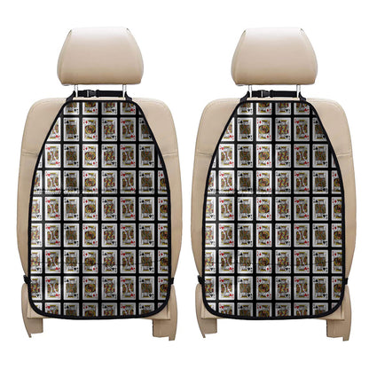 Four Kings Playing Cards Pattern Print Car Seat Organizers