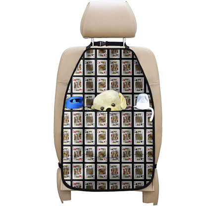 Four Kings Playing Cards Pattern Print Car Seat Organizers