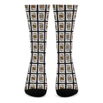 Four Kings Playing Cards Pattern Print Crew Socks