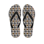 Four Kings Playing Cards Pattern Print Flip Flops