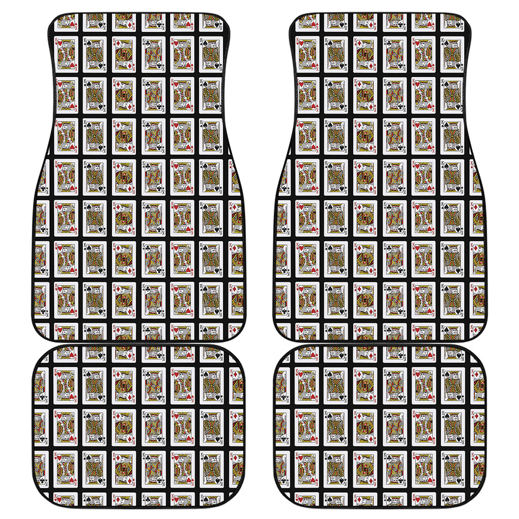 Four Kings Playing Cards Pattern Print Front and Back Car Floor Mats