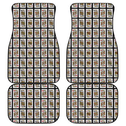 Four Kings Playing Cards Pattern Print Front and Back Car Floor Mats