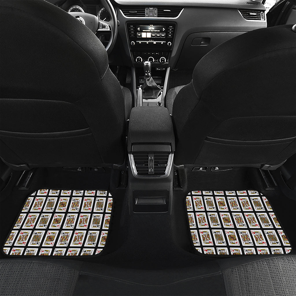 Four Kings Playing Cards Pattern Print Front and Back Car Floor Mats