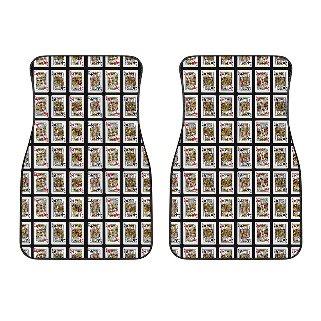 Four Kings Playing Cards Pattern Print Front Car Floor Mats
