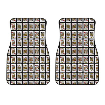 Four Kings Playing Cards Pattern Print Front Car Floor Mats